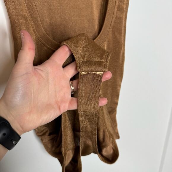 Alix NYC Hart Scoop Neck Metallic Bronze Thong Bodysuit Size Small - Picture 4 of 7